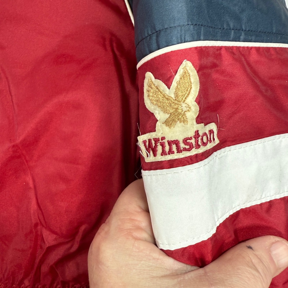 Vintage 1980s NASCAR Winston Cup Series Jacket Mens Large Red Puffer Made in USA - Picture 4 of 16